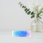 Carte De Visite Mini Aquarelle bleu pourpre souple (Debout devant)