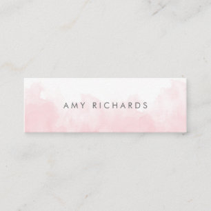 Carte De Visite Mini Aquarelle Bleue Rose Bleu Élégante Pastel