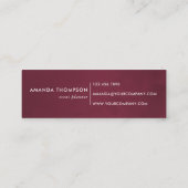 Carte De Visite Mini Aquarelle bourguignonne et rousse Florale (Dos)