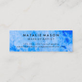 Carte De Visite Mini Aquarelle chic bleu avec monogramme (Dos)