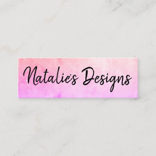 Carte De Visite Mini Aquarelle chic cursive manuscrite (Devant)