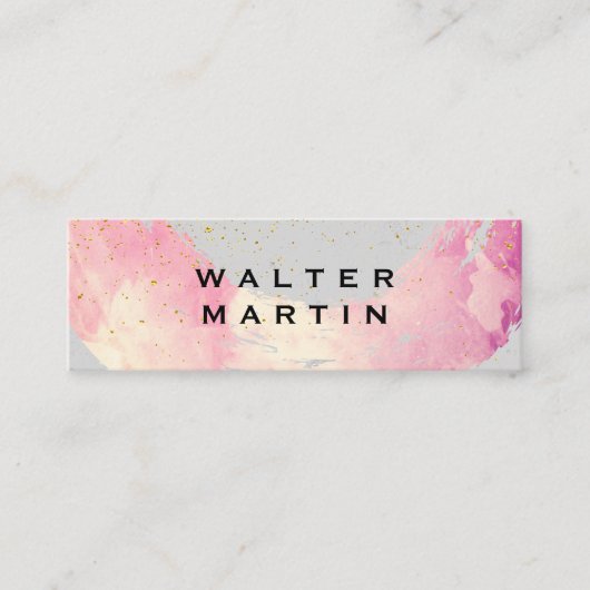 Carte De Visite Mini Aquarelle Chic Gold Dust Brossé (Devant)