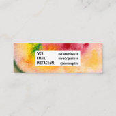 Carte De Visite Mini Aquarelle colorée abstraite tourbillons rouge jaun (Dos)