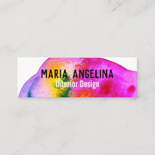 Carte De Visite Mini Aquarelle colorée abstraits tourbillons arc-en-cie