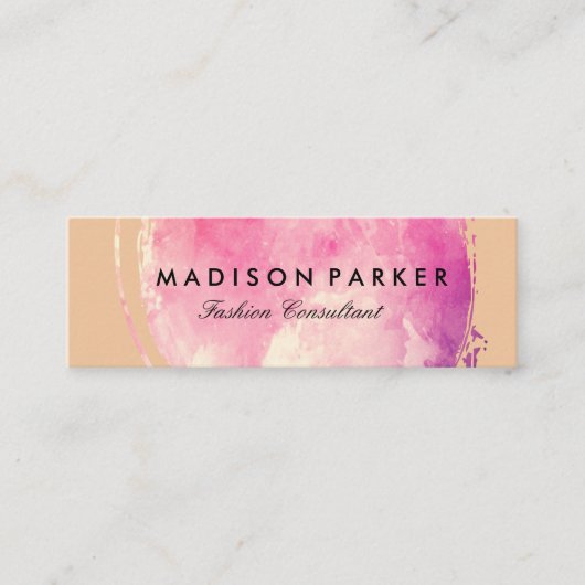 Carte De Visite Mini Aquarelle contemporaine brossée (Devant)