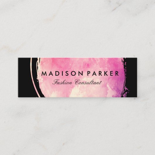 Carte De Visite Mini Aquarelle contemporaine brossée (Devant)