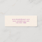 Carte De Visite Mini Aquarelle couleur de script moderne (Dos)