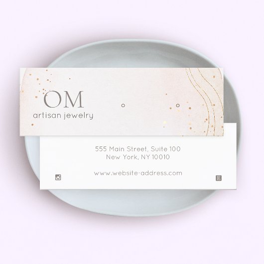 Carte De Visite Mini Aquarelle douce Abstraite Porte-oreille B