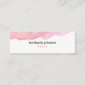 Carte De Visite Mini Aquarelle élégante Pink minimale (Devant)