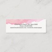 Carte De Visite Mini Aquarelle élégante Pink minimale (Dos)