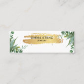 Carte De Visite Mini Aquarelle Eucalyptus Feuilles Écouteurs Boucles (Devant)