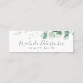 Carte De Visite Mini Aquarelle Eucalyptus Vert Or Botanique (Devant)