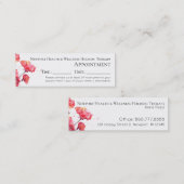 Carte De Visite Mini *~* Aquarelle Fleur de pavot rouge Flore moderne (Devant / Derrière)