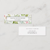 Carte De Visite Mini Aquarelle florale botanique (Devant / Derrière)