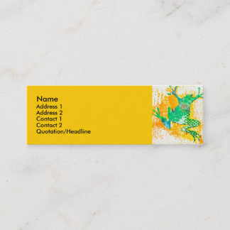 Carte De Visite Mini Aquarelle fraîche d'animal de grenouille verte