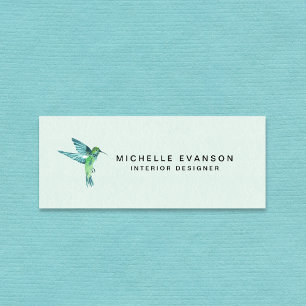 Carte De Visite Mini Aquarelle Hummingbird Logo professionnel élégant