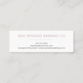 Carte De Visite Mini Aquarelle ivoire Monogramme Wedding planner floral (Dos)