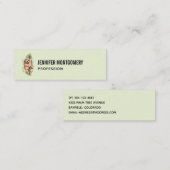 Carte De Visite Mini Aquarelle mignonne Sloth & Feuilles tropicaux (Devant / Derrière)