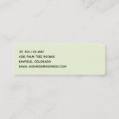 Carte De Visite Mini Aquarelle mignonne Sloth & Feuilles tropicaux (Dos)