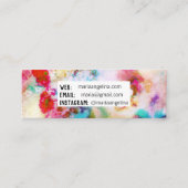 Carte De Visite Mini Aquarelle moderne Abstraite bleu rose (Dos)