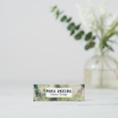 Carte De Visite Mini Aquarelle moderne Abstraite Olive Muté (Debout devant)