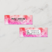 Carte De Visite Mini Aquarelle moderne Abstraite pêche rose (Devant / Derrière)