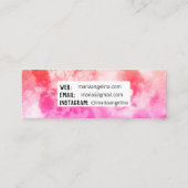 Carte De Visite Mini Aquarelle moderne Abstraite pêche rose (Dos)