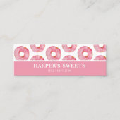 Carte De Visite Mini Aquarelle moderne Pink Donuts Professional (Devant)