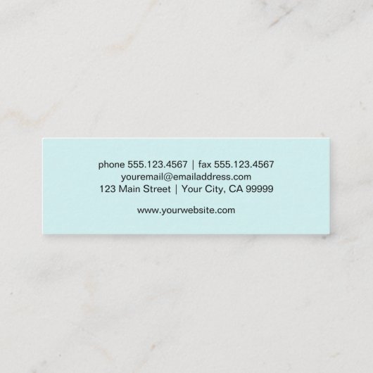 Carte De Visite Mini Aquarelle Papillon logo Mint vert (Dos)