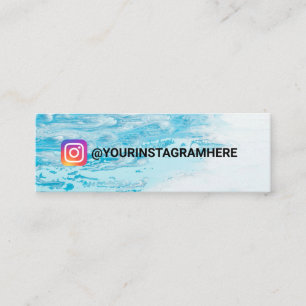 Carte De Visite Mini Aquarelle Peinture bleue Mini médias sociaux