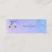 Carte De Visite Mini Aquarelle plumes sur le site Arrière - plan violet (Dos)