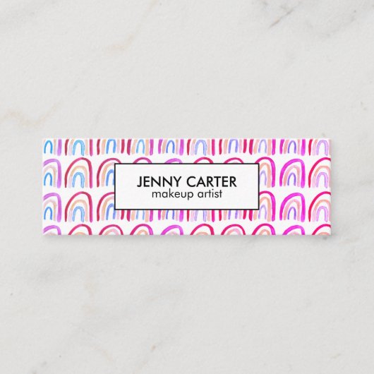 Carte De Visite Mini Aquarelle simple Rainbows Motif Cool violet (Devant)