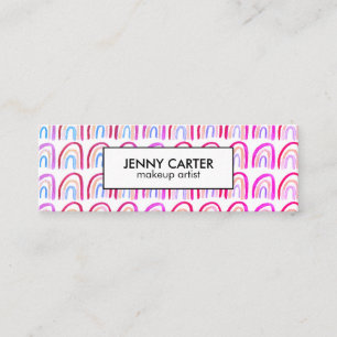 Carte De Visite Mini Aquarelle simple Rainbows Motif violet