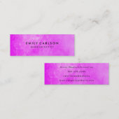 Carte De Visite Mini Aquarelle violette élégante broyée (Devant / Derrière)