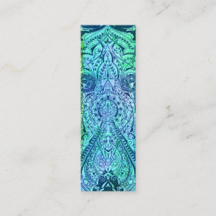 Carte De Visite Mini Arabesque victorien, KASBAH - Teal et Aqua