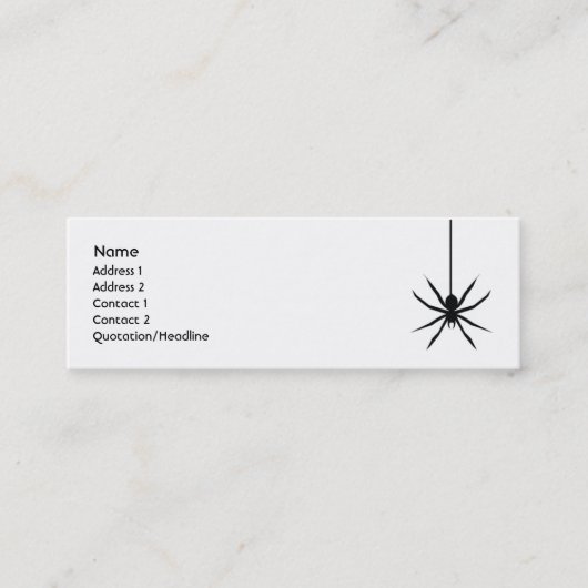 Carte De Visite Mini Araignée - maigre (Devant)