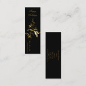 Carte De Visite Mini Arbre de Noël sur Noir 001 (Devant / Derrière)