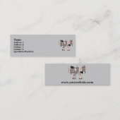 Carte De Visite Mini Arc et perles en argent (Devant / Derrière)