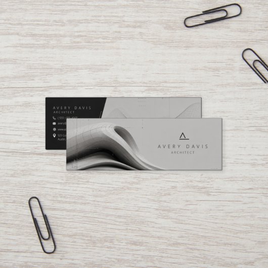 Carte De Visite Mini Architecte futuriste paramétrique moderne (Devant/Arrière en situation)