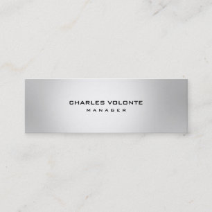 Carte De Visite Mini Argent Métallisé Minimaliste Élégant Professionnel