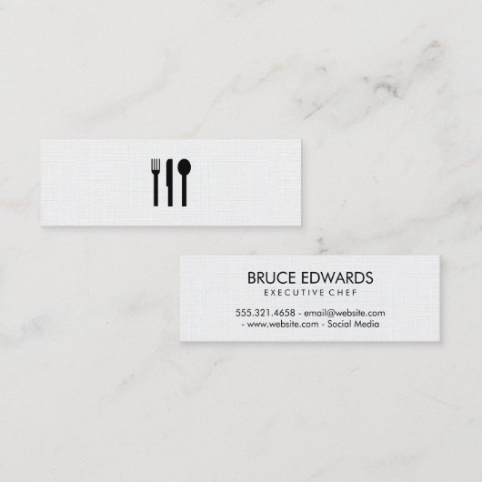 Carte De Visite Mini Argent / Motif de linge (Devant / Derrière)