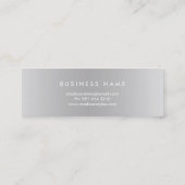 Carte De Visite Mini Argent simple moderne élégant en métal (Dos)