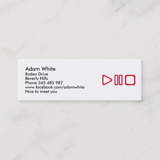 Carte De Visite Mini Arrêt de pause de jeu (Devant)