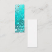 Carte De Visite Mini Arrière - plan à huile Turquoise de la menthe (Devant / Derrière)