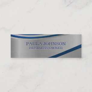 Carte De Visite Mini Arrière - plan Abstrait bleu métallique