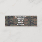 Carte De Visite Mini Arrière - plan de bois numérique militaire (Dos)