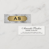 Carte De Visite Mini Arrière - plan de finition or métallique fissuré (Devant / Derrière)