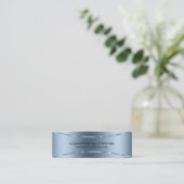 Carte De Visite Mini Arrière - plan de texture moderne en métal bleu (Debout devant)