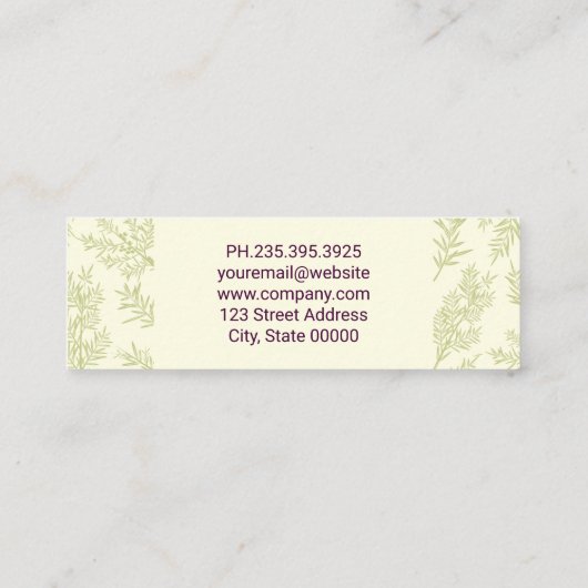 Carte De Visite Mini Arrière - plan Juniper Branches (Dos)