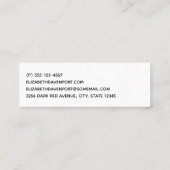 Carte De Visite Mini Arrière - plan rouge élégant et élégant (Dos)